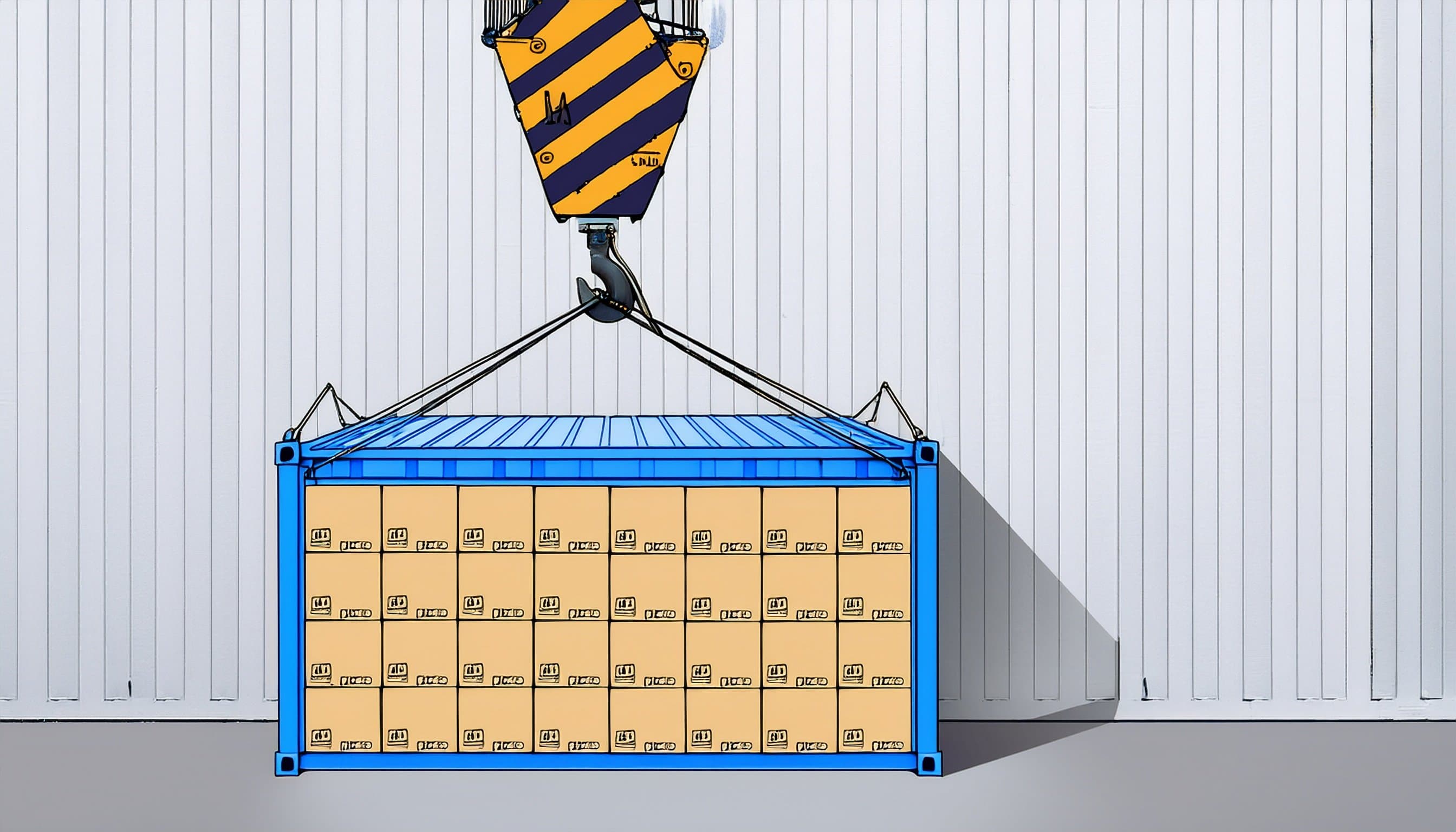 FCL container being lifted