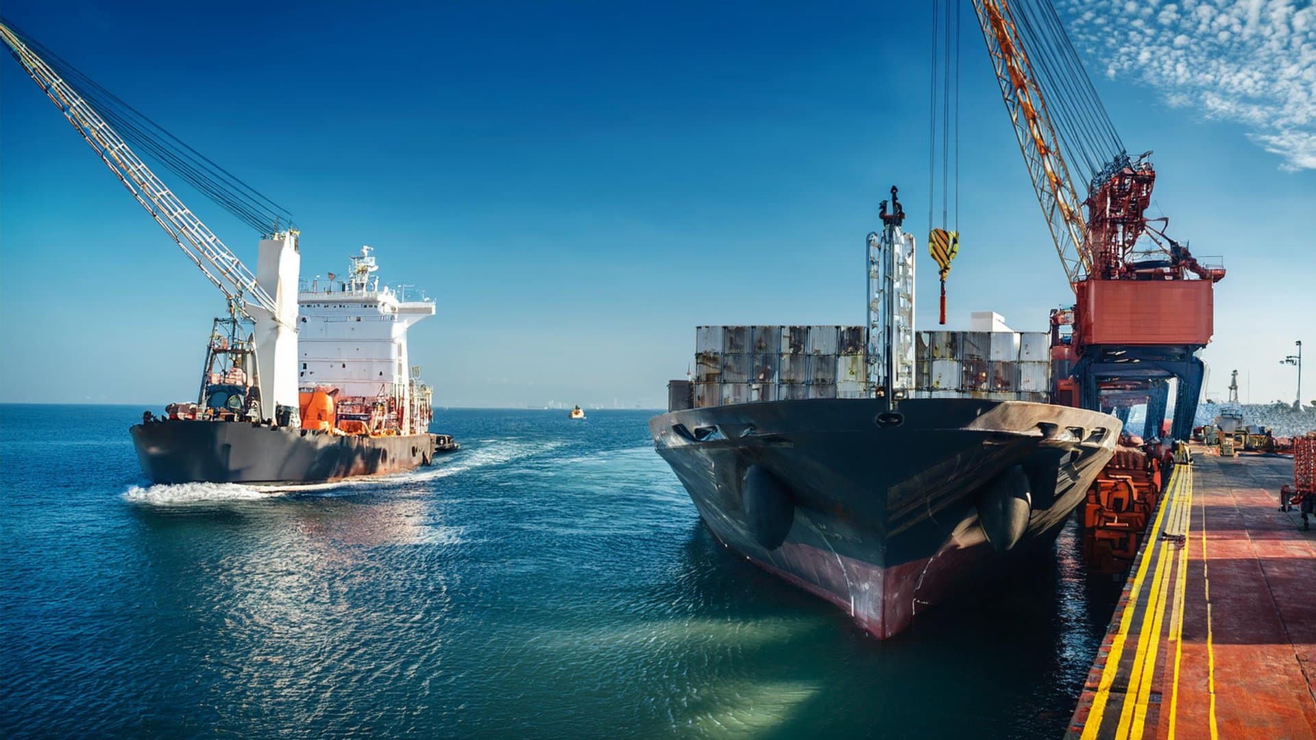 Spare parts being delivered directly to ship at port