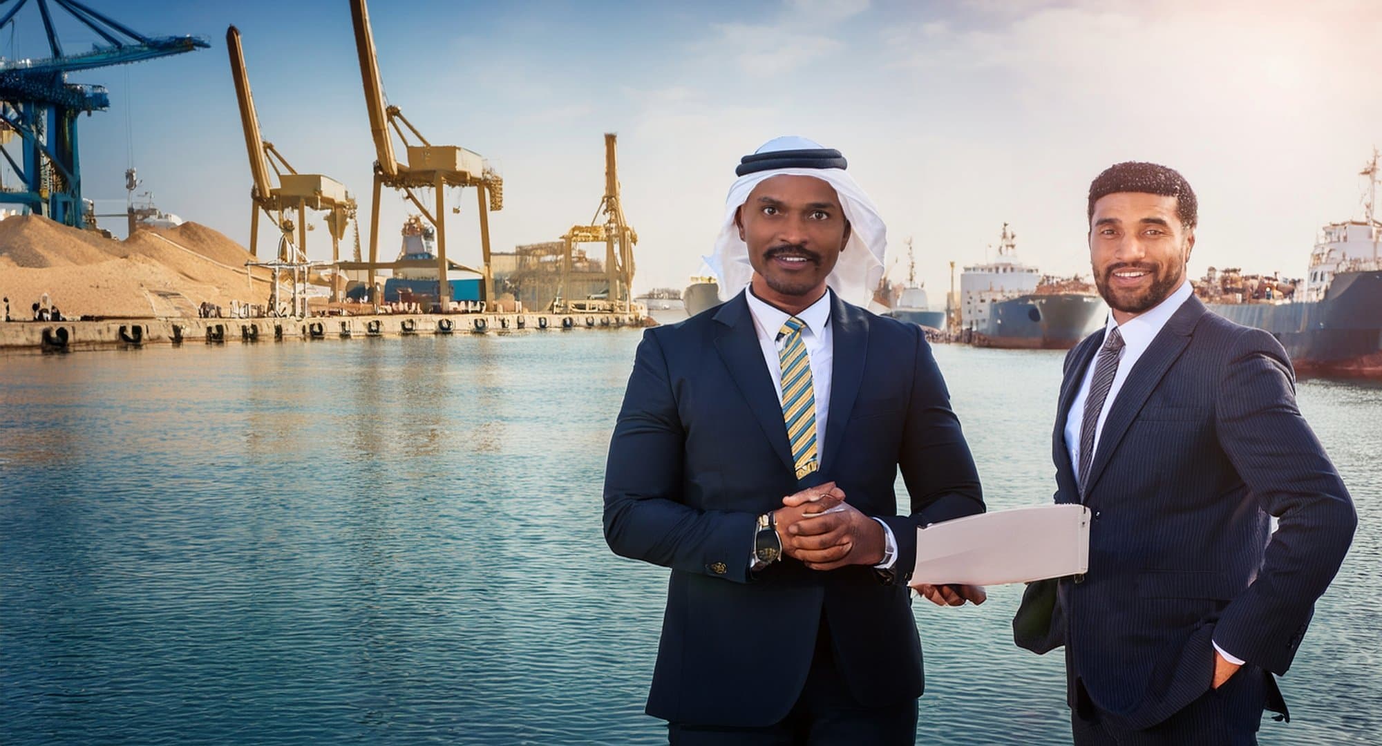 Ship agents at Suez Canal port